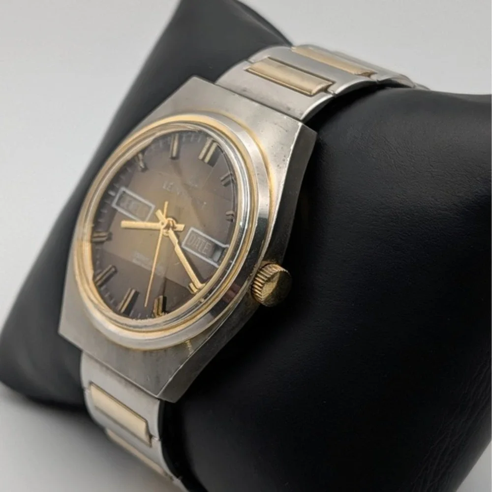 Leon Piradet 21 Jewels Swiss Manual Watch Amber Sunburst‎ Dial Faceted Crystal